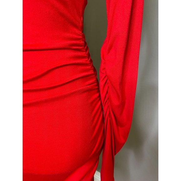 Revolve x Susana Monaco Ivy 16" Long Sleeve Dress Perfect Red Women’s Size XS - Picture 9 of 12